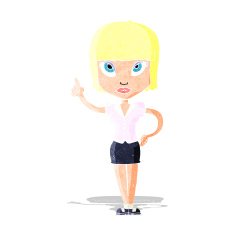 cartoon pretty girl with idea