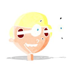 cartoon excited boy's face
