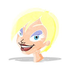 cartoon pretty female face N2