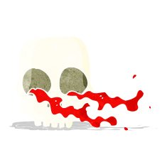 cartoon gross skull N11
