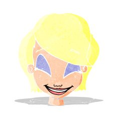 cartoon pretty female face N3