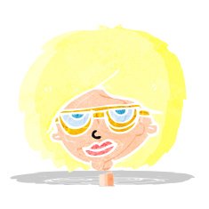 cartoon woman wearing spectacles N6