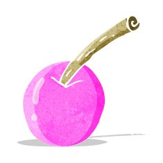 cartoon pink cherry symbol