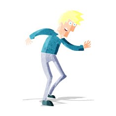 cartoon happy man dancing