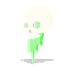 gross halloween skull cartoon N3