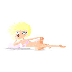 cartoon woman posing in underwear
