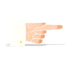 cartoon pointing hand symbol N2