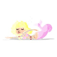 cartoon mermaid covered in tattoos