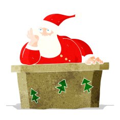 cartoon bored santa claus