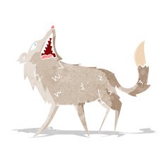 cartoon snapping wolf