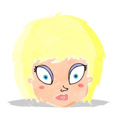 cartoon surprised female face N2