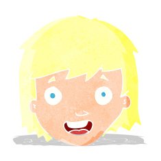 cartoon happy female face N5