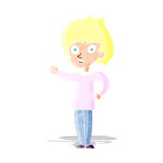 cartoon happy woman N16