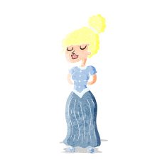 cartoon pretty victorian woman