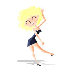 cartoon dancing woman N6