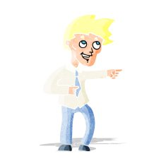cartoon funny office man pointing