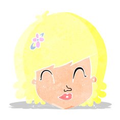 cartoon happy female face N6