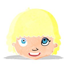cartoon happy female face N7