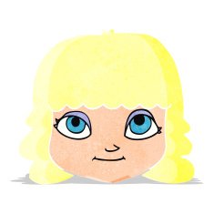 cartoon happy female face N8