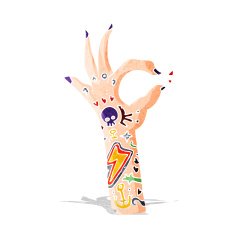 cartoon tattoo arm N2