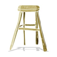 cartoon wooden stool