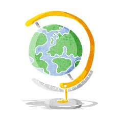 cartoon globe
