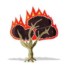cartoon burning tree N7