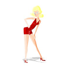 cartoon model woman posing