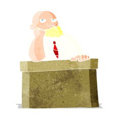 cartoon bored man at desk