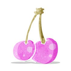 cartoon pink cherries N2