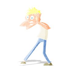 Cartoon Man Panicking N10