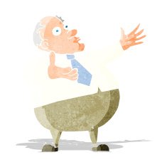 cartoon exasperated middle aged man
