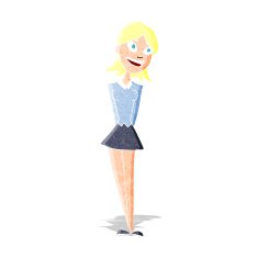 cartoon happy woman N19