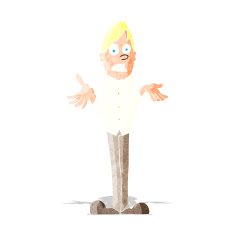 Cartoon Man Shrugging Shoulders N25