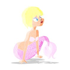 cartoon pretty mermaid N6