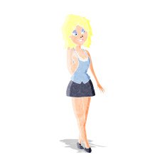cartoon attractive office woman
