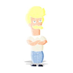 cartoon mustache muscle man