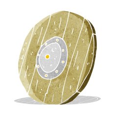 cartoon wooden shield