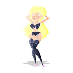 cartoon woman in lingerie N3