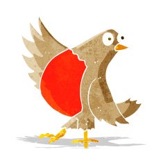 cartoon dancing robin
