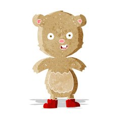 cartoon happy teddy bear in boots