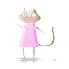 cute cartoon cat waving