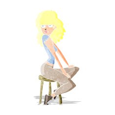 cartoon woman striking pose
