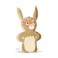cartoon rabbit wearing spectacles