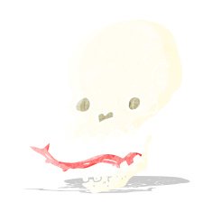 cartoon spooky skull N18