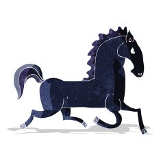 cartoon running black stallion