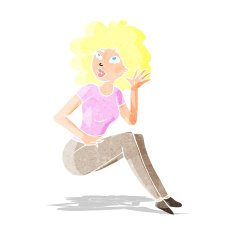 cartoon woman listening