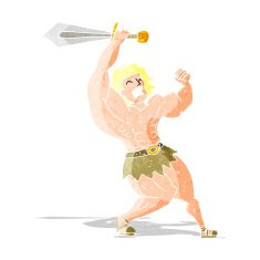 cartoon barbarian hero