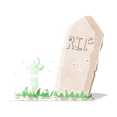 Cartoon Zombie Rising From Grave N6