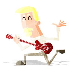 cartoon man playing electric guitar N2